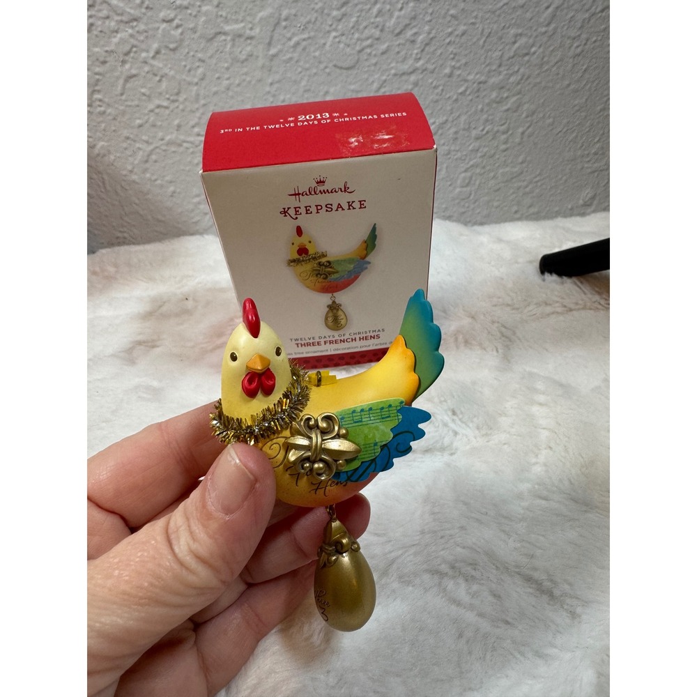 Hallmark Keepsake 2013 Three French Hens Twelve Days of Christmas Ornament